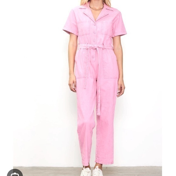 NWT Skies Are Blue Kendall pink utility jumpsuit size XS - Picture 1 of 16